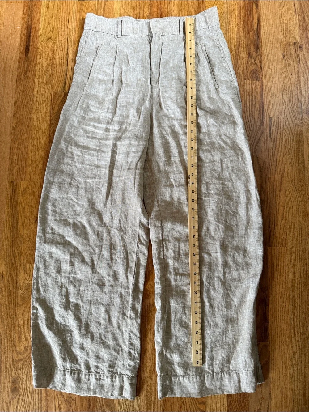 Woman’s Everlane European Flax Linen Chinos 12 Wide leg high waist